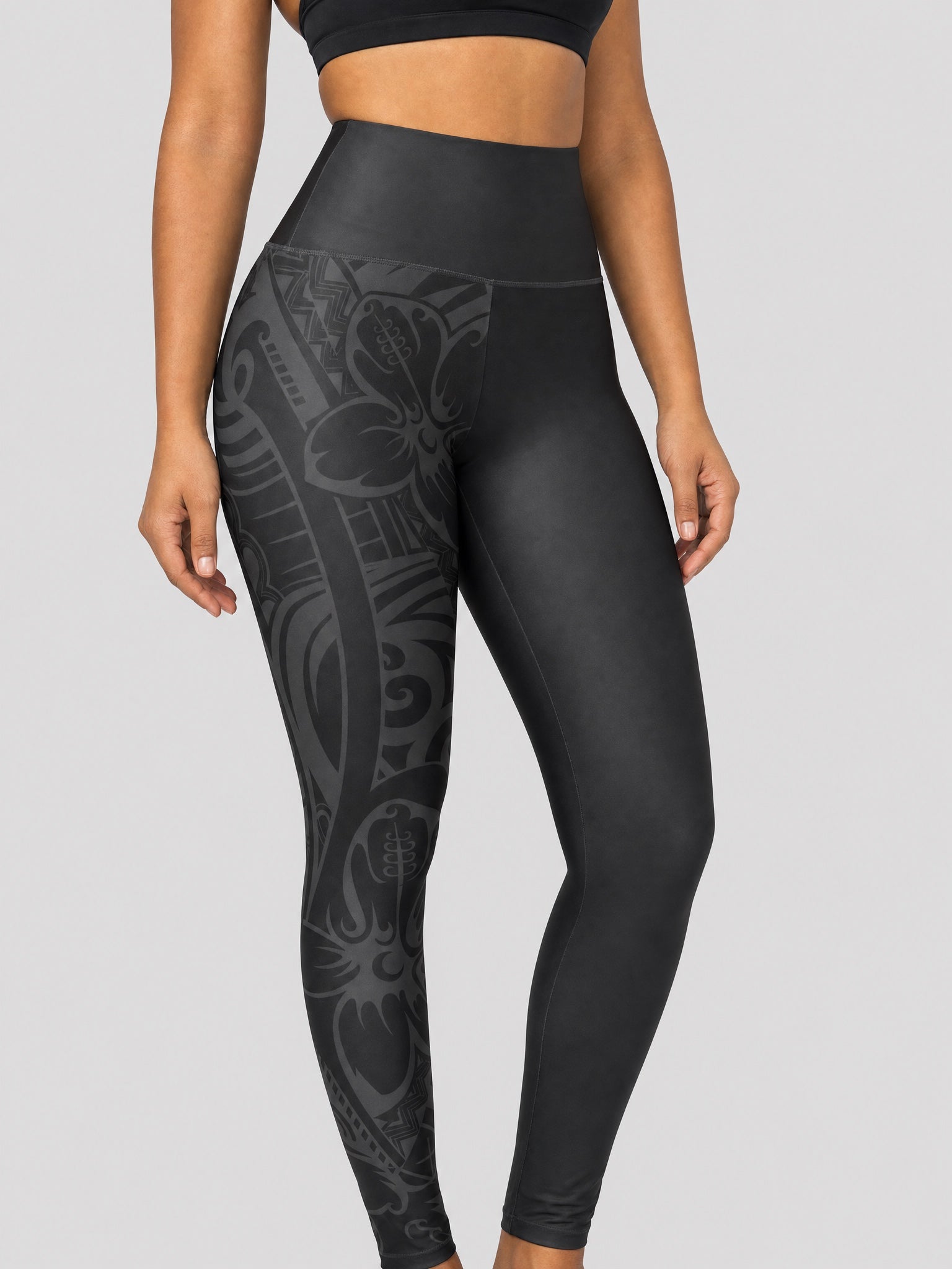 IslandRise High-Waisted Leggings - Bloom Dark on a light grey studio background
