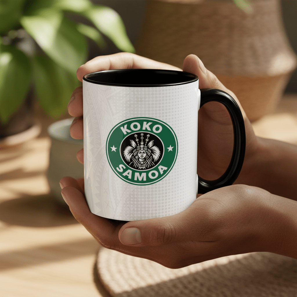 LimaLuxe™ 11oz Koko Samoa mug, featuring colorful Samoa island design on a ceramic coffee mug.