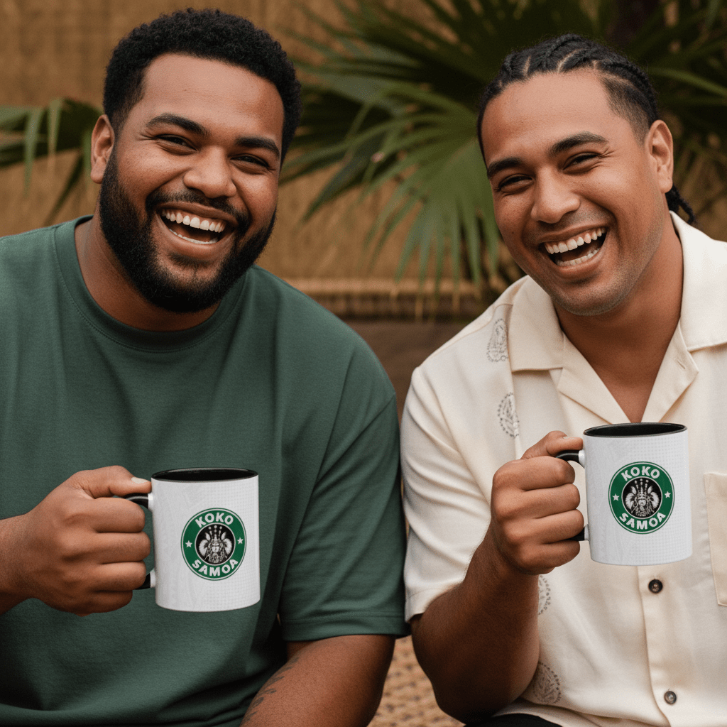 LimaLuxe™ 11oz Koko Samoa mug, featuring a colorful Samoa-themed design on a ceramic coffee mug.