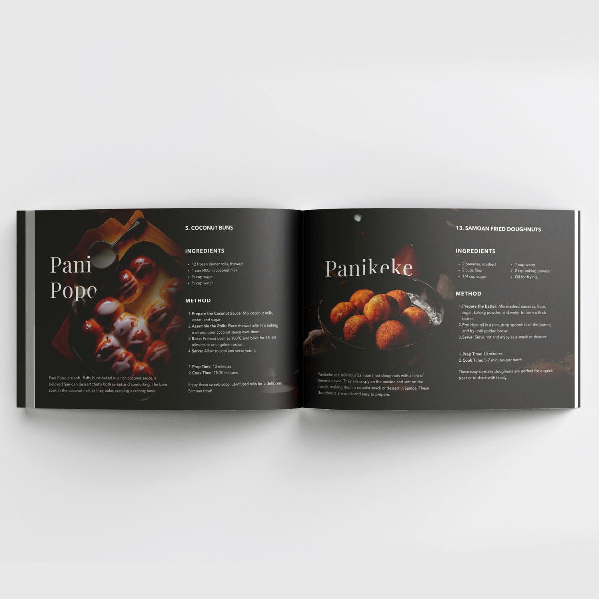 Hardcover cookbook titled Samoan Delights featuring 24 traditional Samoan recipes, expanded edition by Lulu Direct.