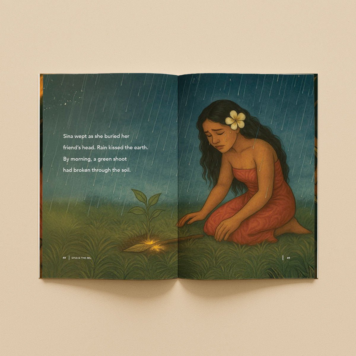 Softcover book titled "Sina & The Eel" by Lulu Direct, featuring colorful cover art and illustrations.