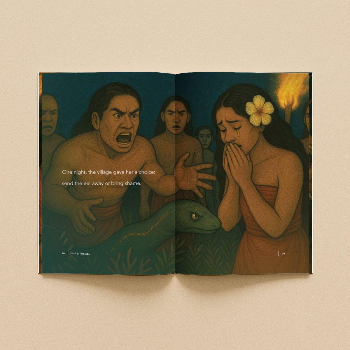 Softcover book titled "Sina & The Eel" by Lulu Direct, featuring colorful cover art with illustrations of Sina and an eel.