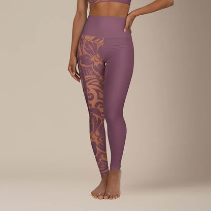 IslandRise High - Waisted Leggings - Brandied Melon - USA - The Koko Samoa