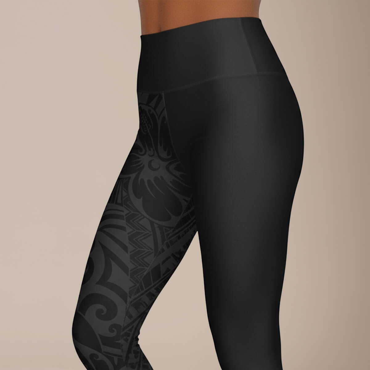 Miami Sublimation IslandRise high-waisted leggings in Bloom Dark with a stylish dark floral pattern, shown on a model.