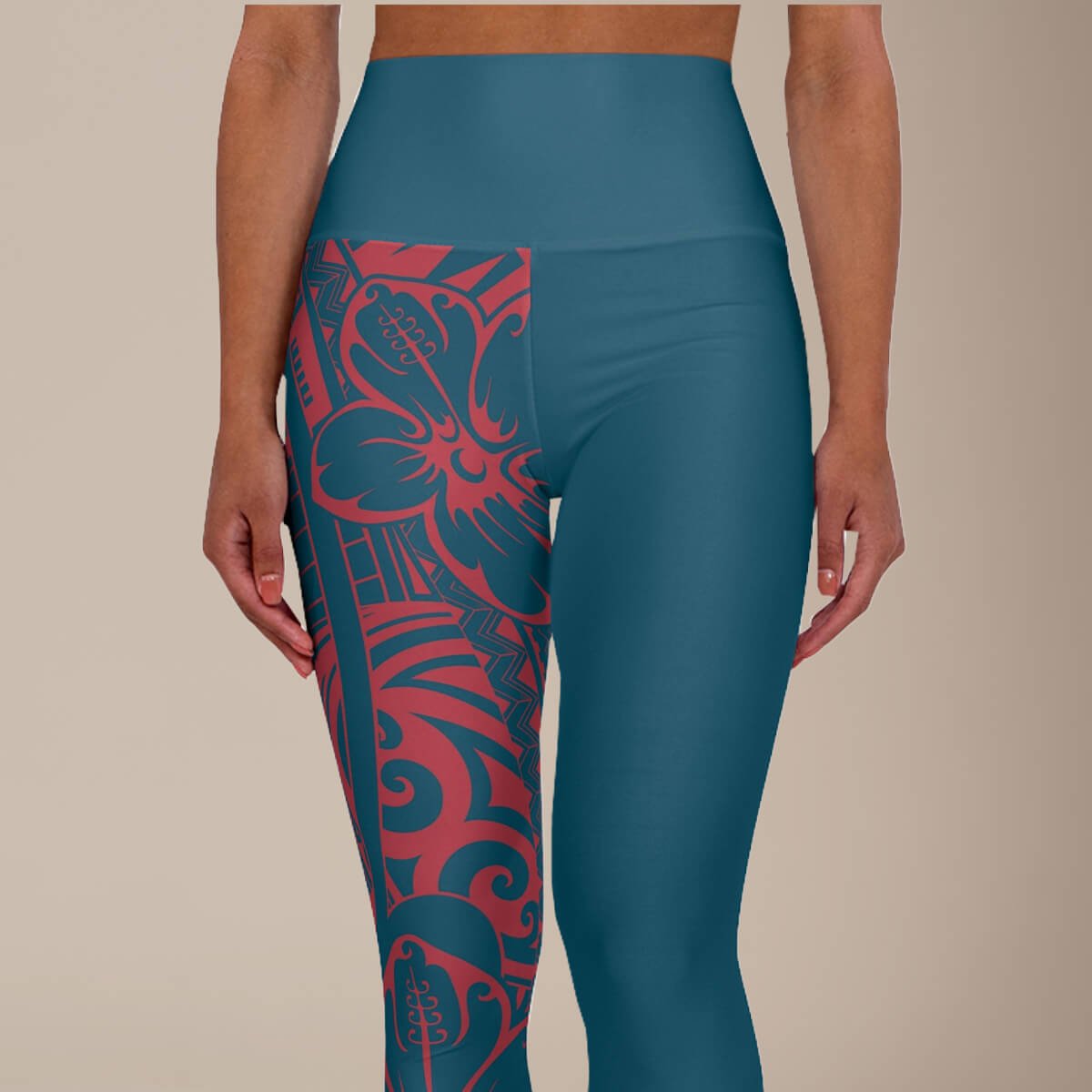 Miami Sublimation IslandRise high-waisted leggings in Bloom Winterberry Blue, featuring a vibrant winterberry print.