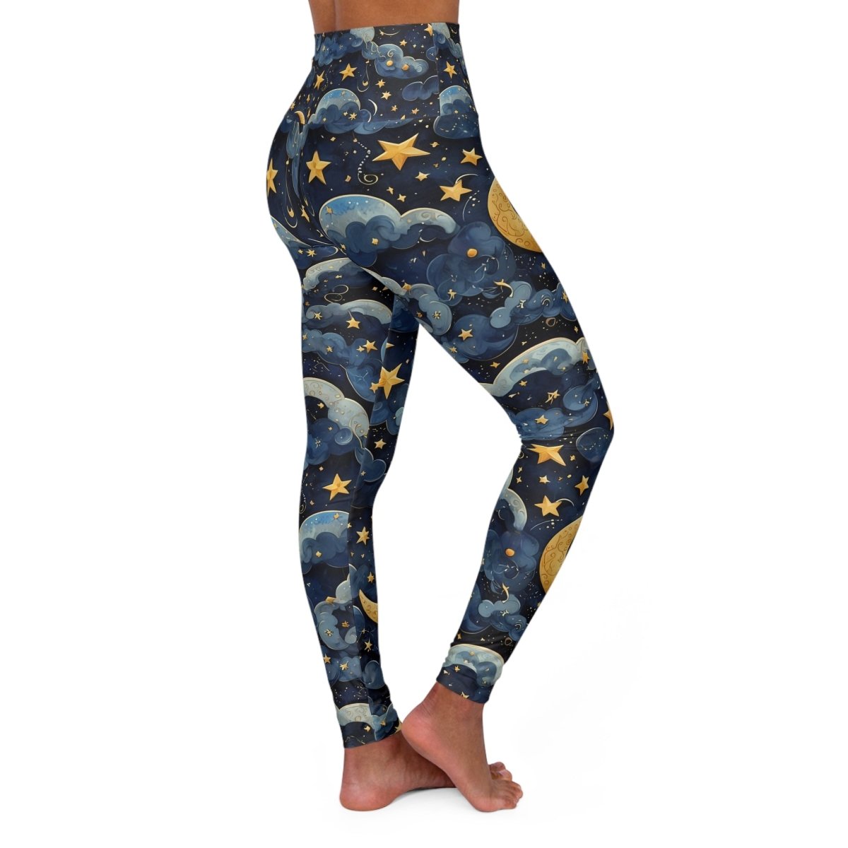Miami Sublimation IslandRise high-waisted leggings with celestial print, showcasing vibrant colors and detailed design.