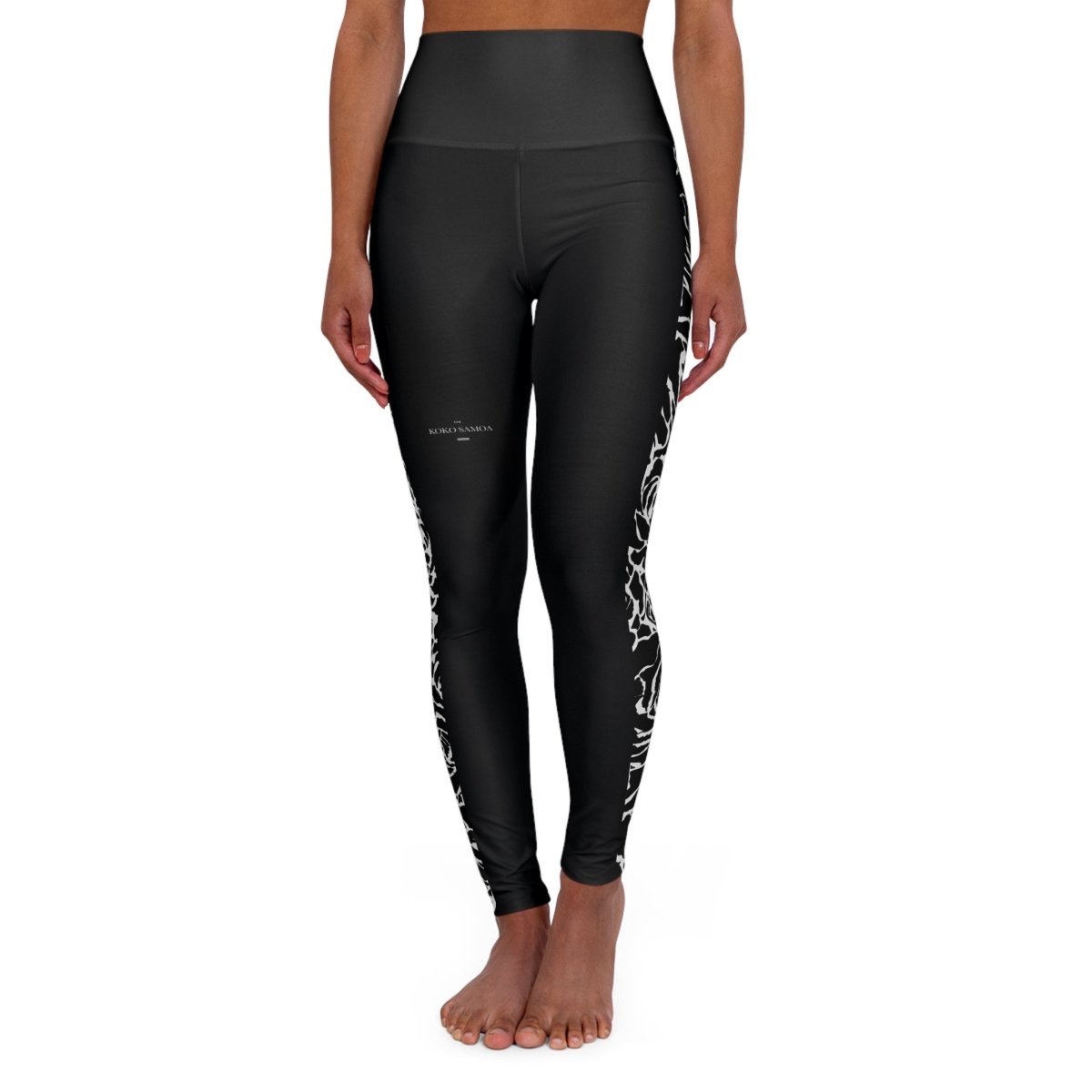 Miami Sublimation IslandRise high-waisted leggings in Faleasiu Nights with vibrant print, shown on a model.