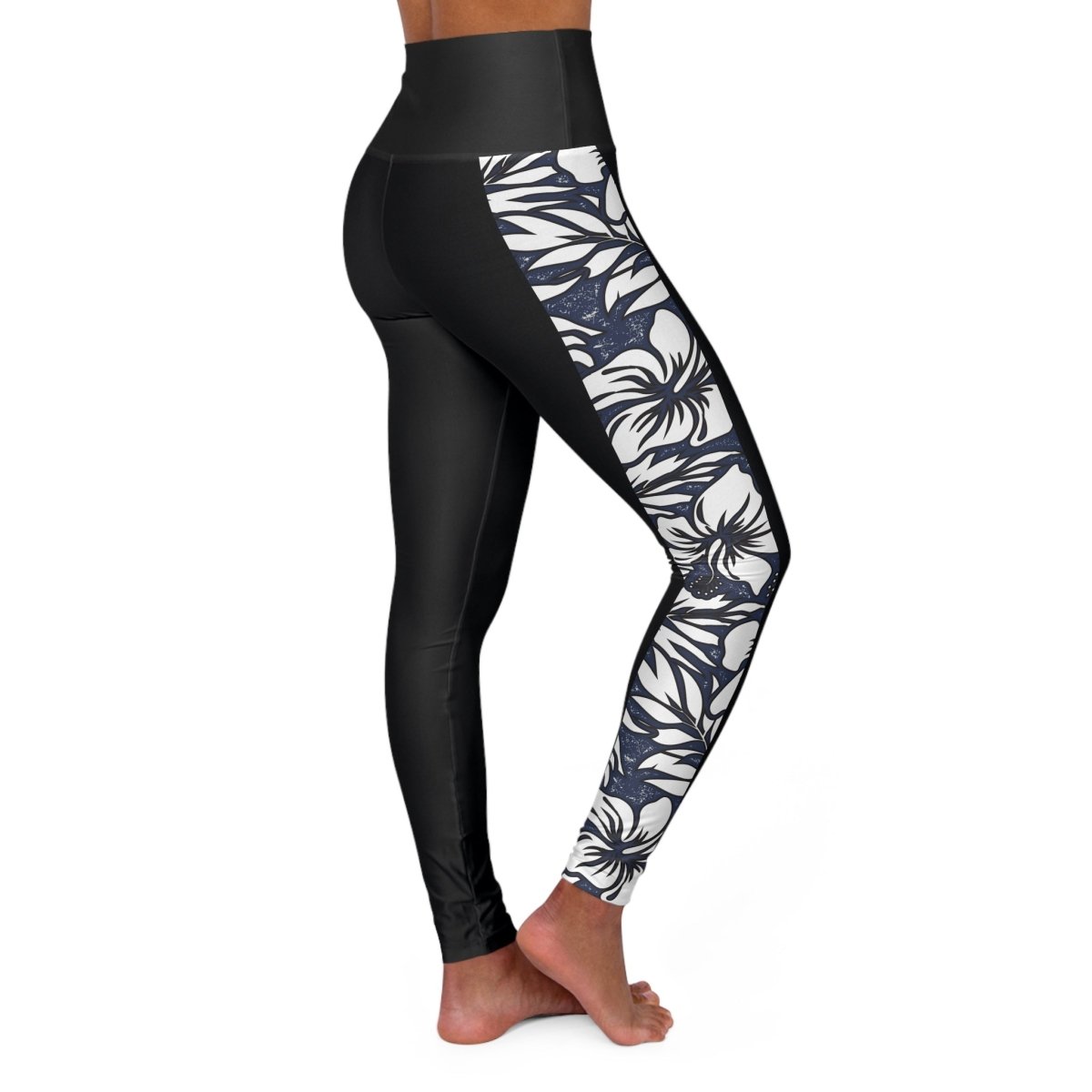 Miami Sublimation IslandRise high-waisted leggings in Falefa Breeze with a vibrant tropical print, shown in size XS.