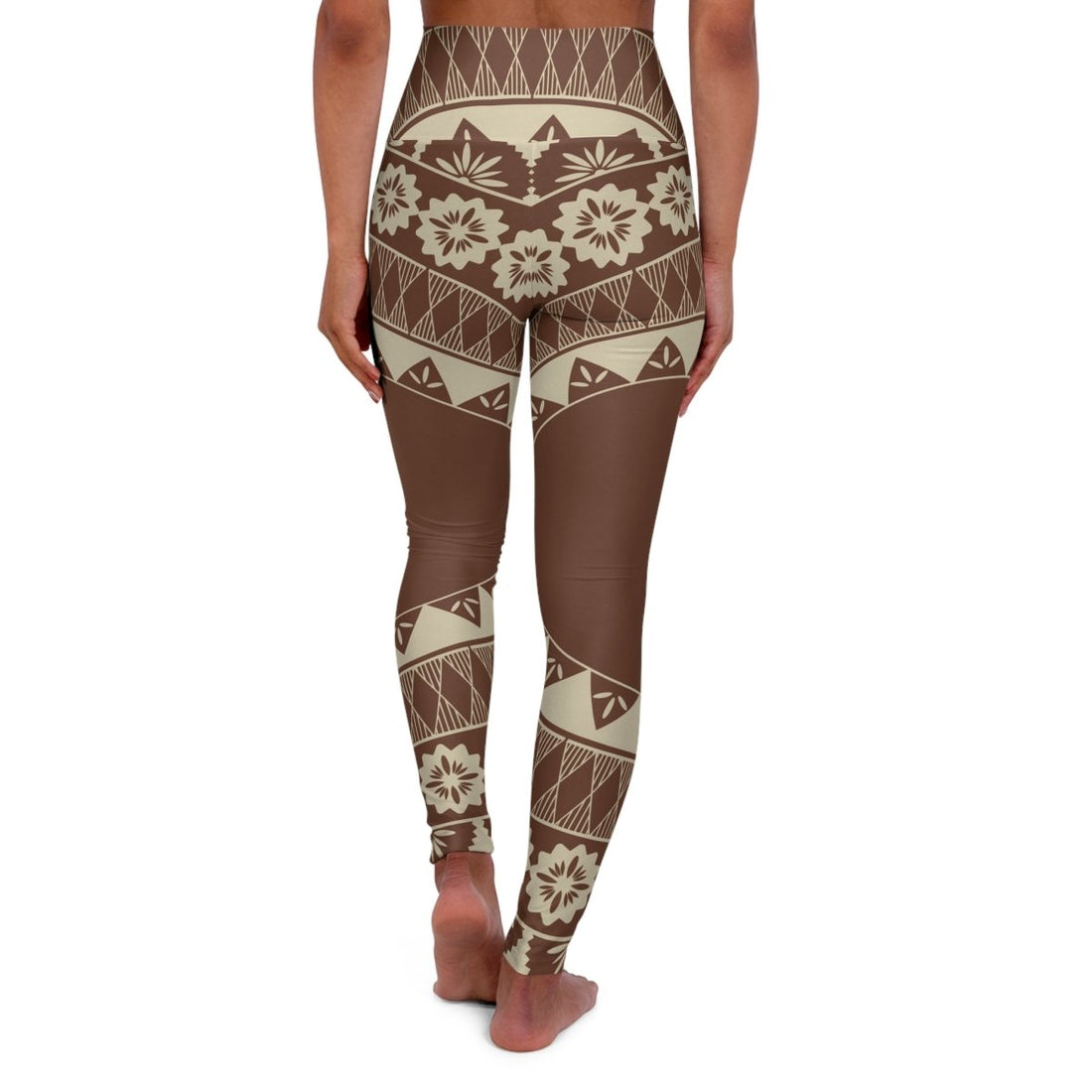 Miami Sublimation IslandRise high-waisted leggings in Fiji brown, showcasing a snug fit and smooth fabric design.