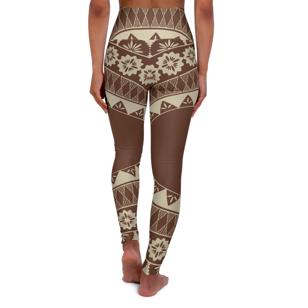 Miami Sublimation IslandRise high-waisted leggings in Fiji brown, showcasing a snug fit and smooth fabric design.