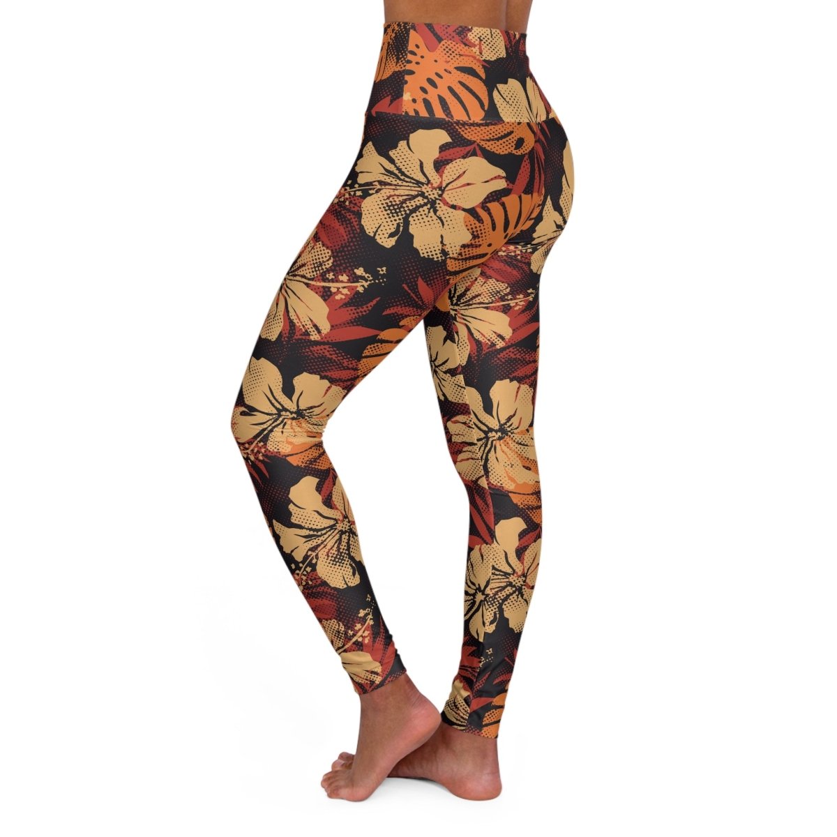 Miami Sublimation IslandRise high-waisted leggings in Lalomanu Ember color, showcasing a fitted, stylish design on a mannequin.