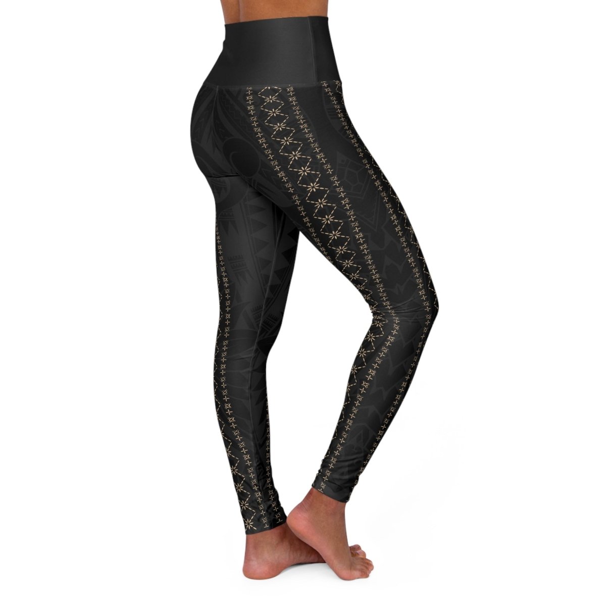 Miami Sublimation IslandRise high-waisted leggings in Malu print, fitted and stylish, shown on a model.