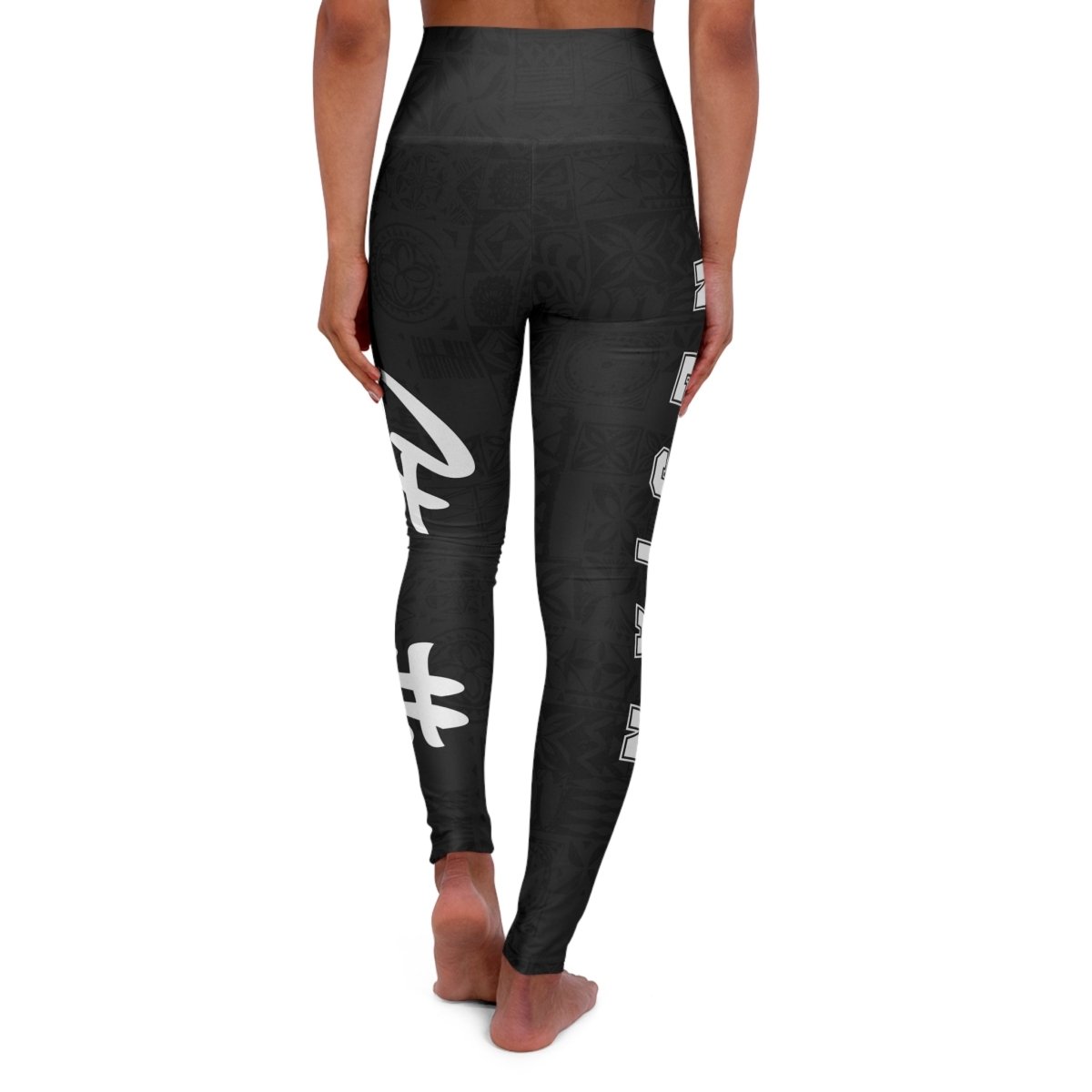 Miami Sublimation IslandRise high-waisted leggings in XS with Nesian Strength design, featuring vibrant tropical patterns and comfortable fit.