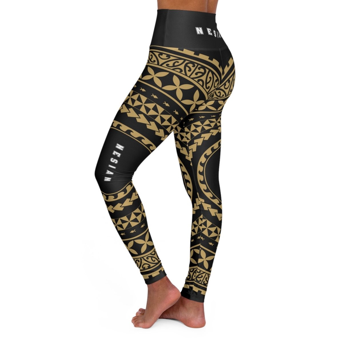 Miami Sublimation IslandRise high-waisted leggings in Nesian design, featuring vibrant patterns and a comfortable fit.