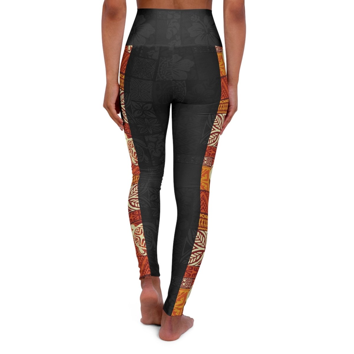 Miami Sublimation IslandRise high-waisted leggings with Sataoa Sunrise design, featuring vibrant colors and comfortable fit.