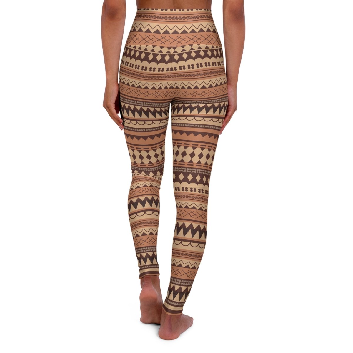 Miami Sublimation IslandRise high-waisted leggings in Siapo style, featuring vibrant Polynesian-inspired patterns.