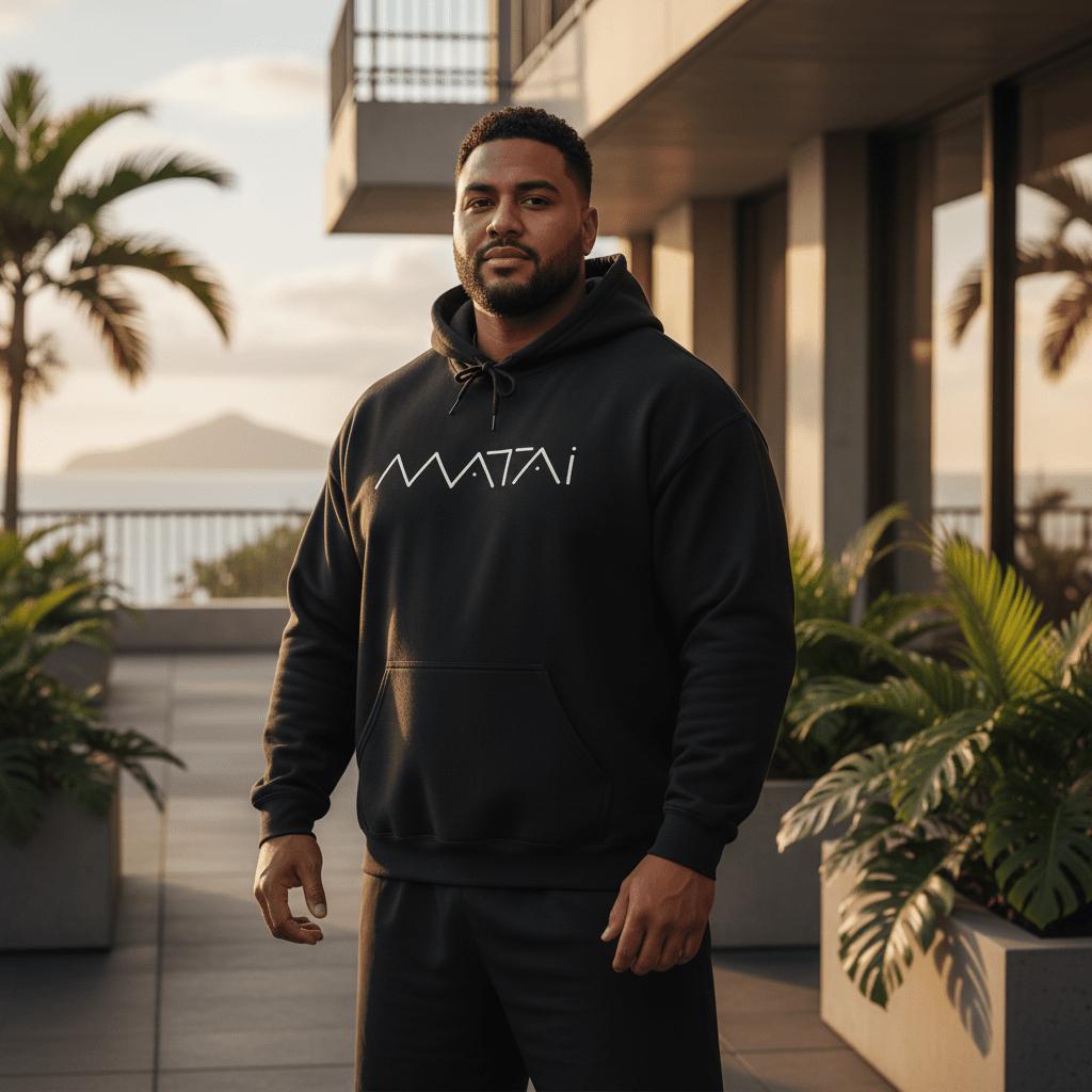 Black IslandHeavy™ Hoodie by Monster Digital featuring Matai design, style, and comfortable fit in a casual hoodie image.