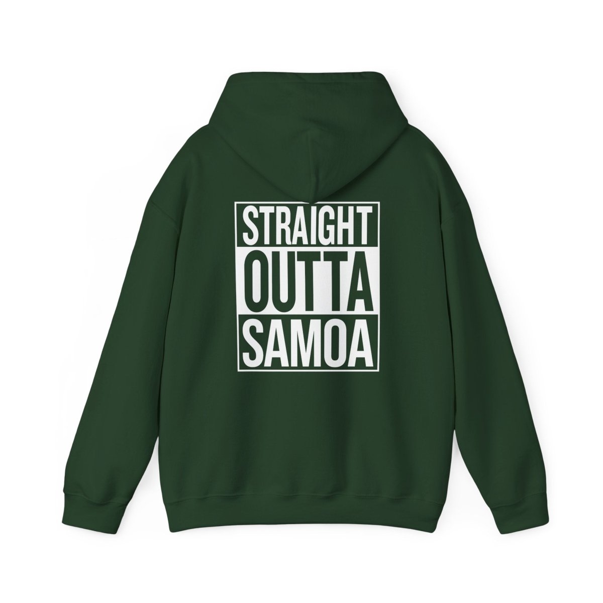Dark heather IslandHeavy™ hoodie by Monster Digital in plus sizes 2XL-5XL, featuring a "Straight Outta USA" design.
