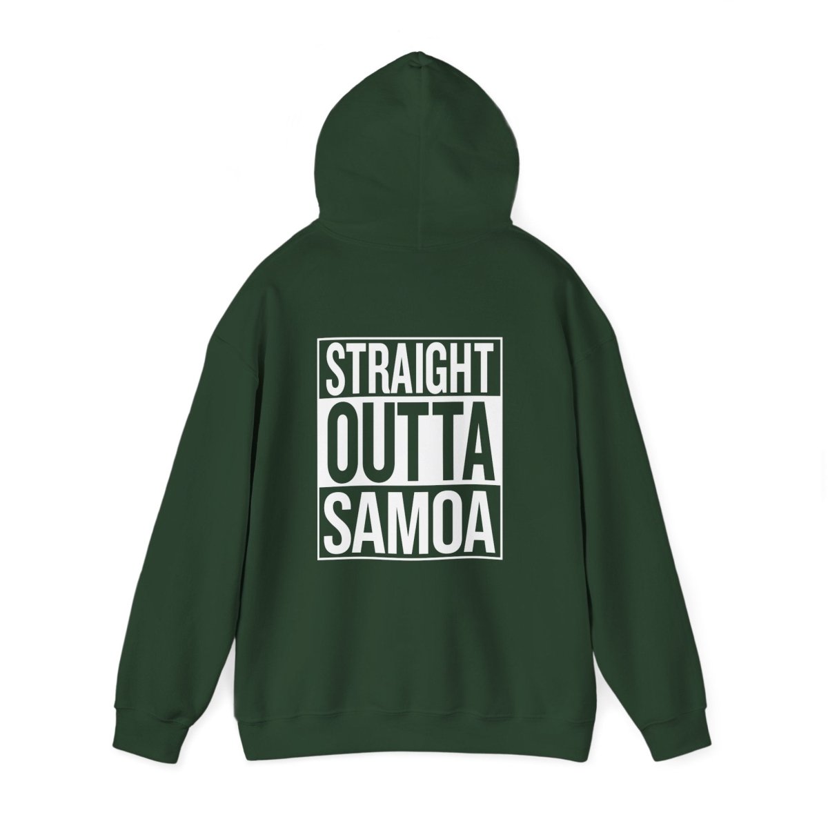 Dark heather IslandHeavy™ hoodie by Monster Digital, plus 2XL to 5XL, featuring "Straight Outta USA" graphic on front.