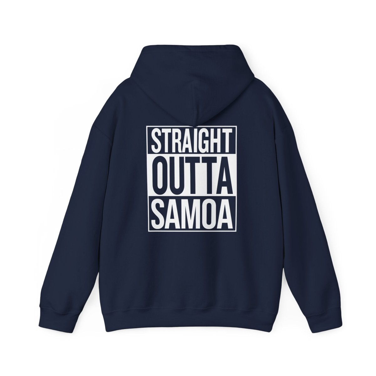 Dark heather IslandHeavy™ hoodie by Monster Digital, plus 2XL-5XL, featuring "Straight Outta USA" graphic on front.
