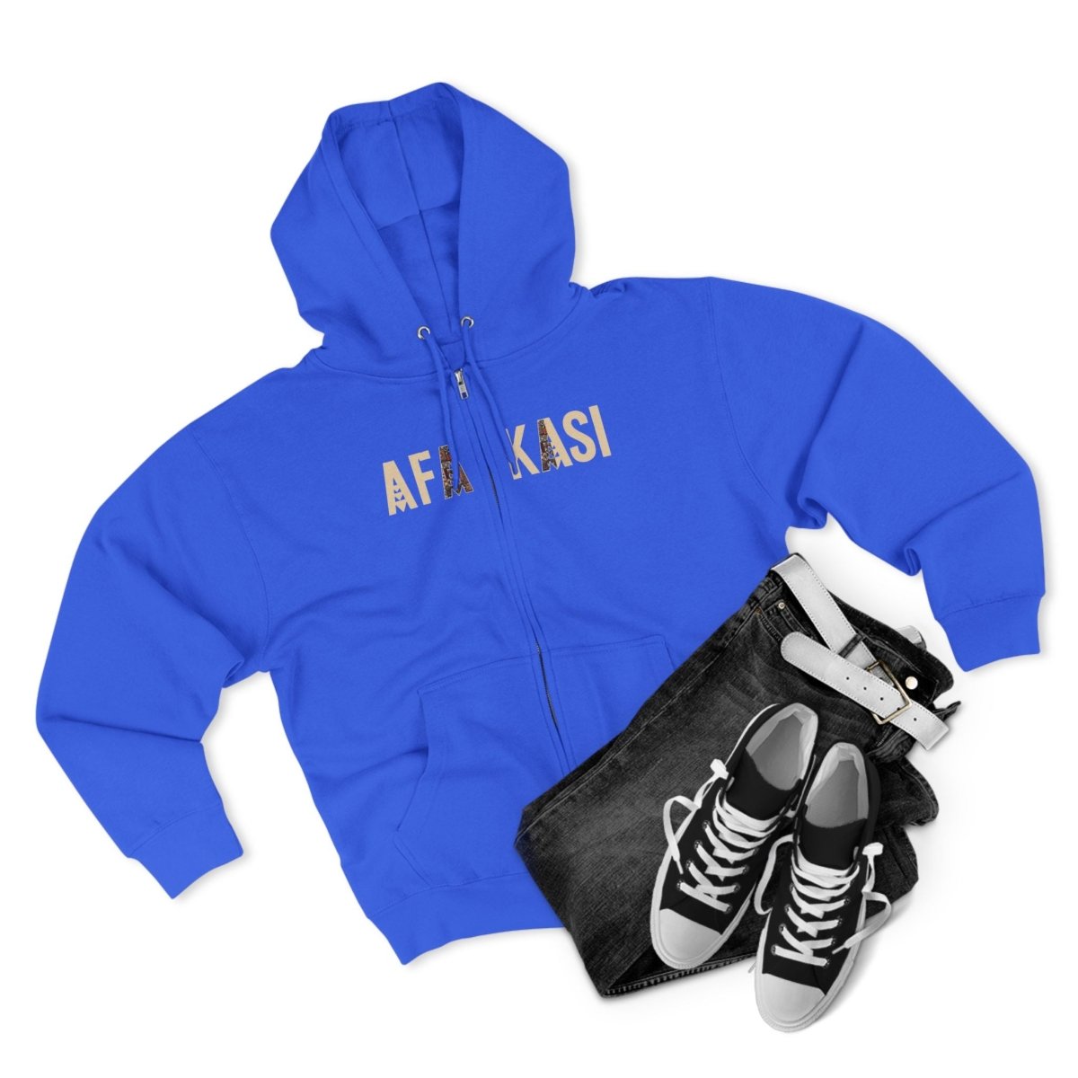 Black unisex zip hoodie by Monster Digital, AFAKASI brand, featuring a front zipper and casual fit, suitable for all genders.