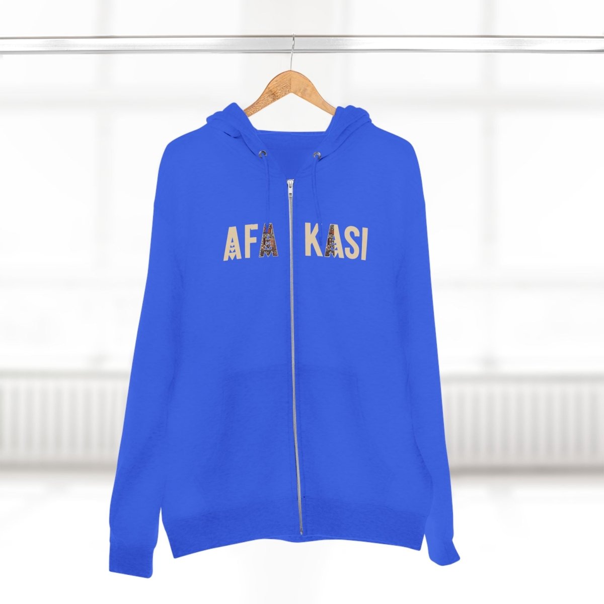 Black unisex zip hoodie by Monster Digital, part of the AFAKASI collection, featuring a comfortable fit and casual style.