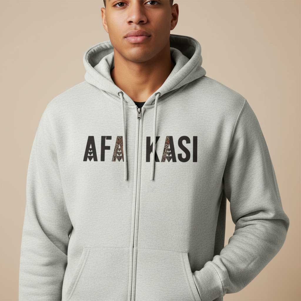 Black unisex zip hoodie by Monster Digital, featuring a comfortable fit and casual style from the AFAKASI collection.