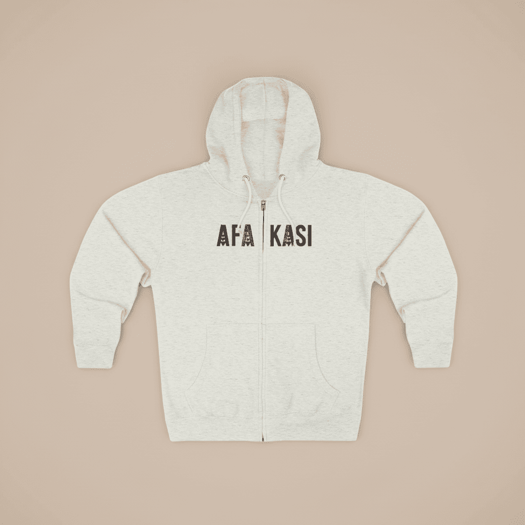 Black unisex zip hoodie by Monster Digital from AFAKASI, featuring a comfortable fit and casual style, ideal for everyday wear.