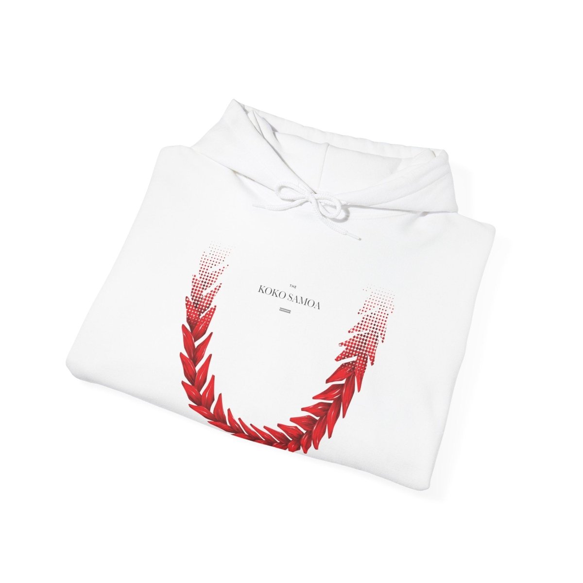 White IslandHeavy™ hoodie by Monster Digital in plus sizes 2XL to 5XL, featuring Ula Fala design, shown in front view.