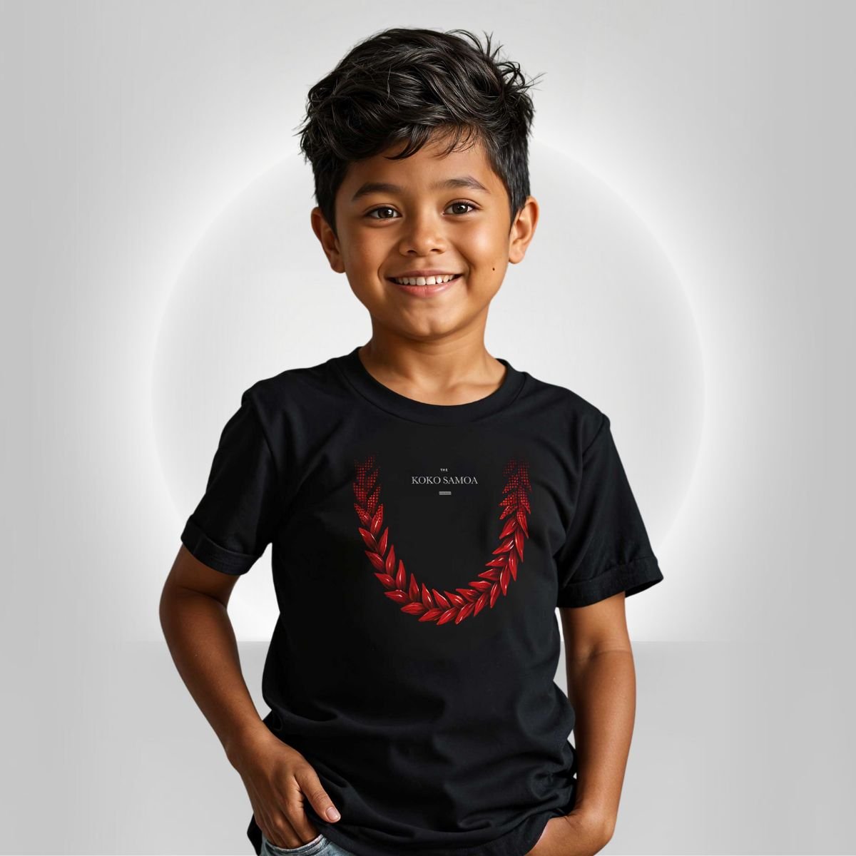 Black kids unisex tee from Monster Digital featuring Ula Fala design, perfect for boys and girls, made in the USA.