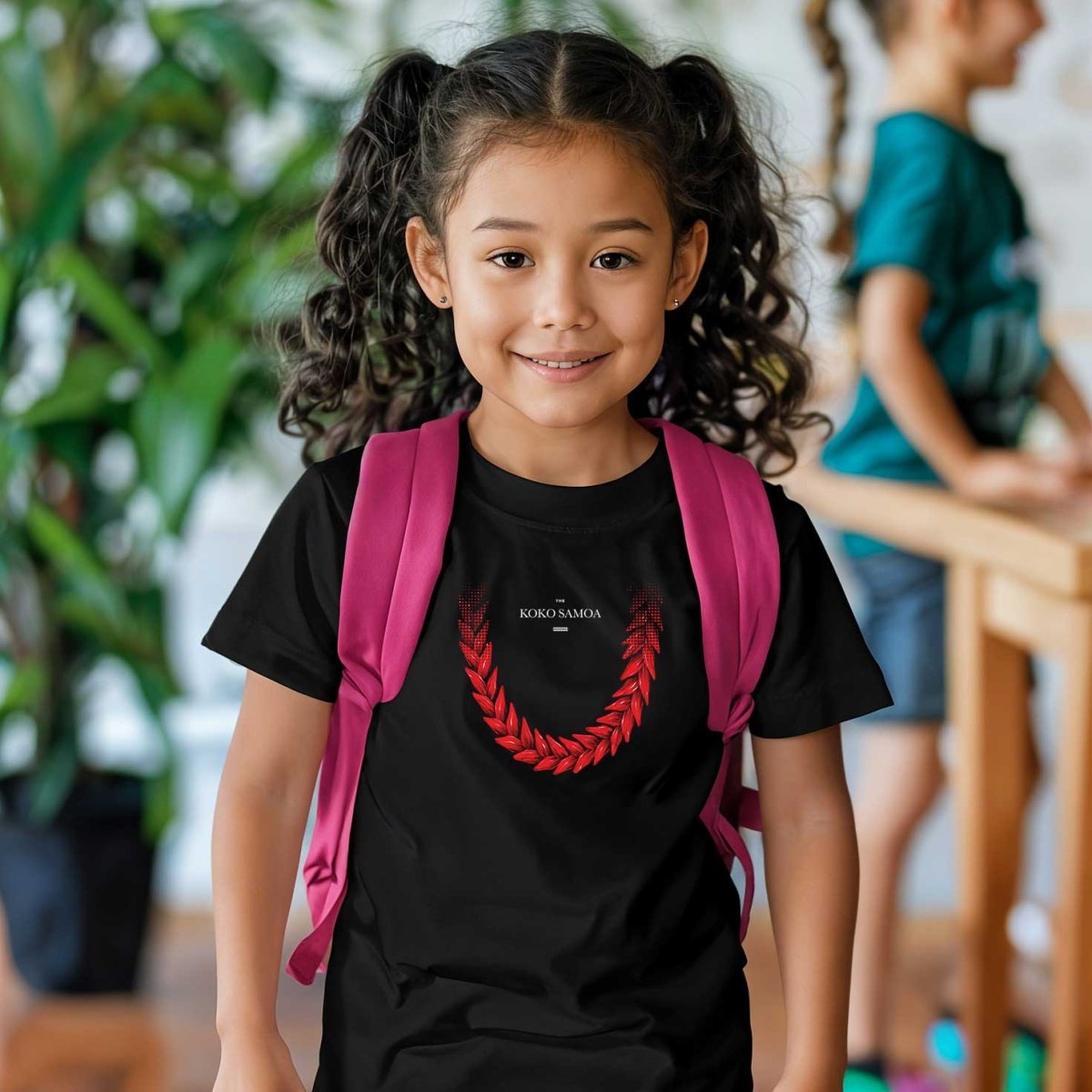 Black kids unisex tee by Monster Digital featuring Ula Fala design, perfect for casual wear and comfortable for all kids.