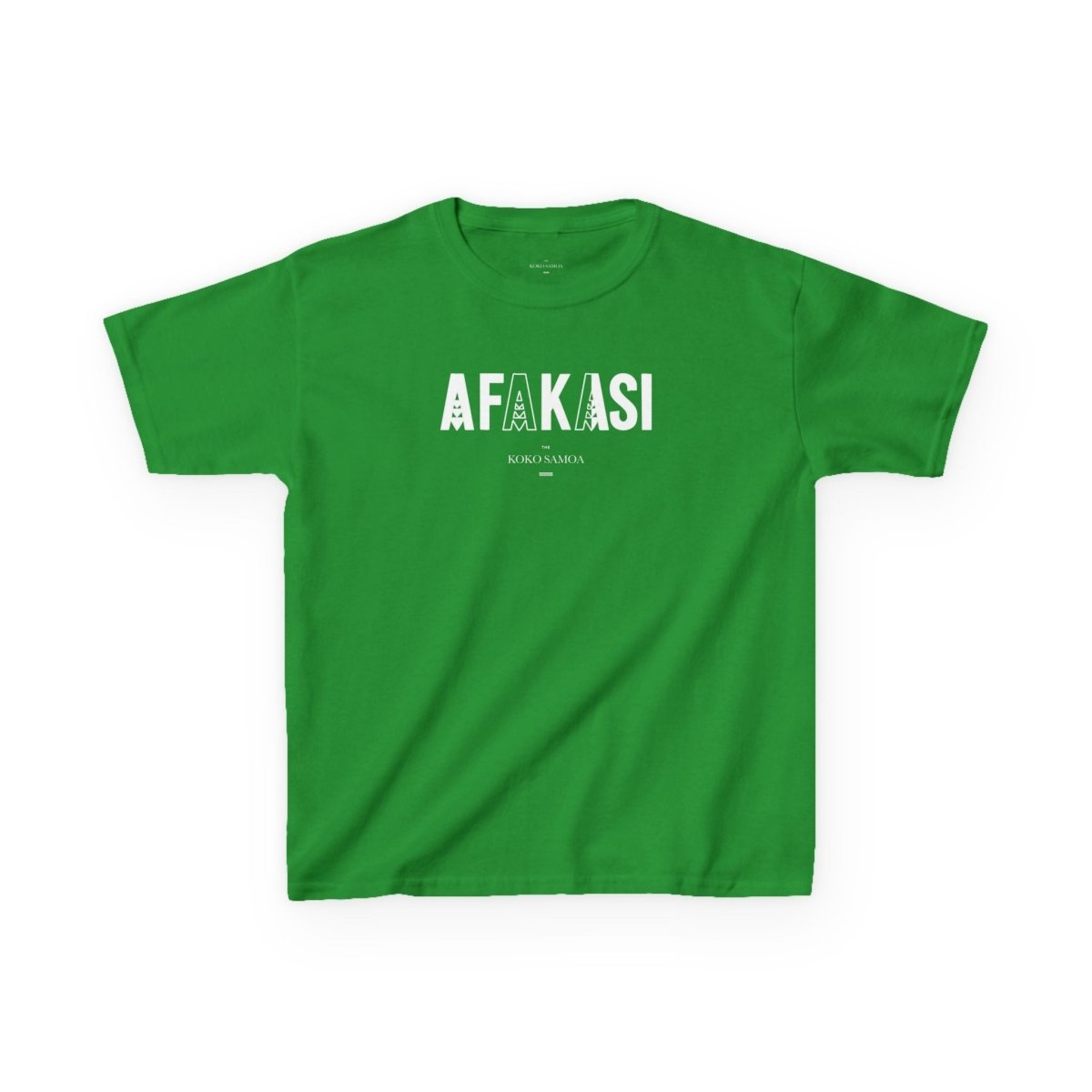 Kids unisex navy T-shirt by Monster Digital featuring Afakasi design, perfect for children’s casual wear.