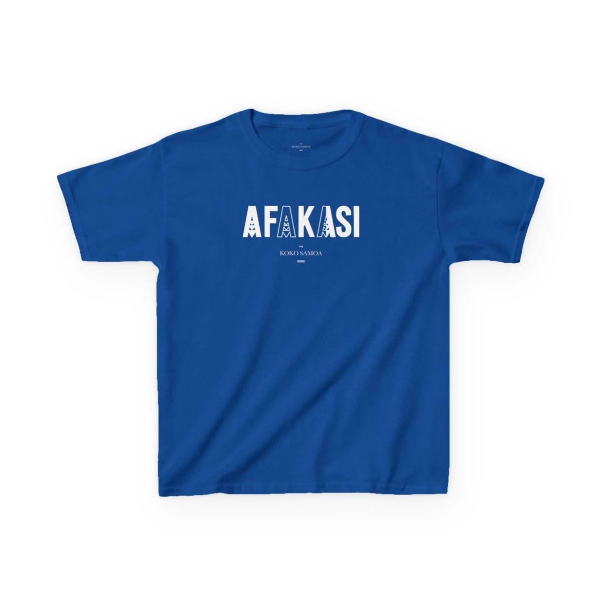 Kids unisex navy tee by Monster Digital featuring Afakasi design, made for boys and girls, casual comfortable kids' clothing.