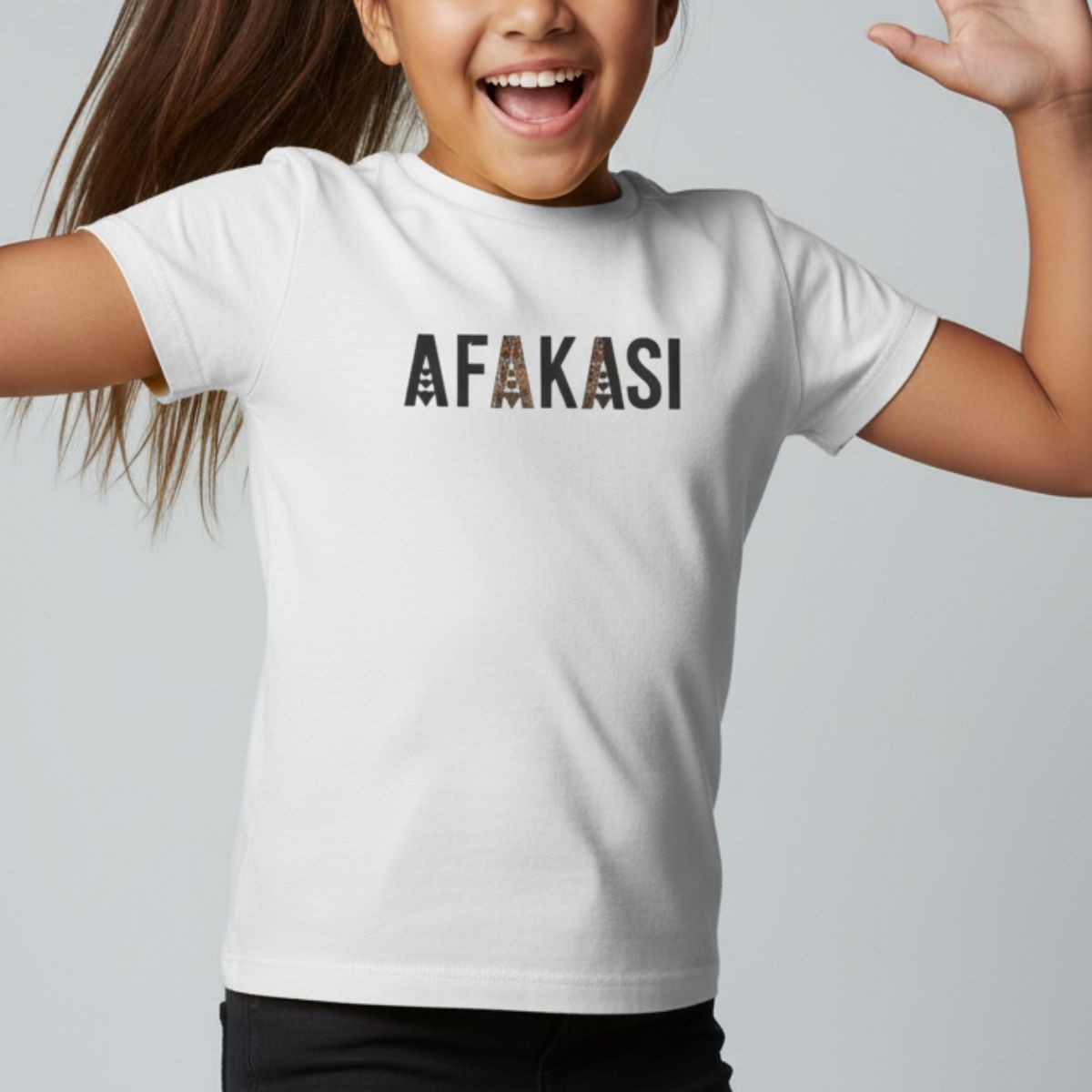 Kids unisex navy T-shirt featuring a colorful monster digital print, from The Print Bar's Afakasi kids tees collection.