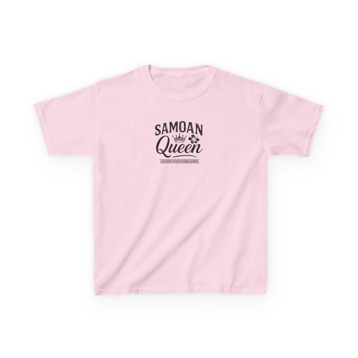 Kids unisex navy tee featuring a Samoan Queen design, made by Monster Digital, perfect for boys and girls.