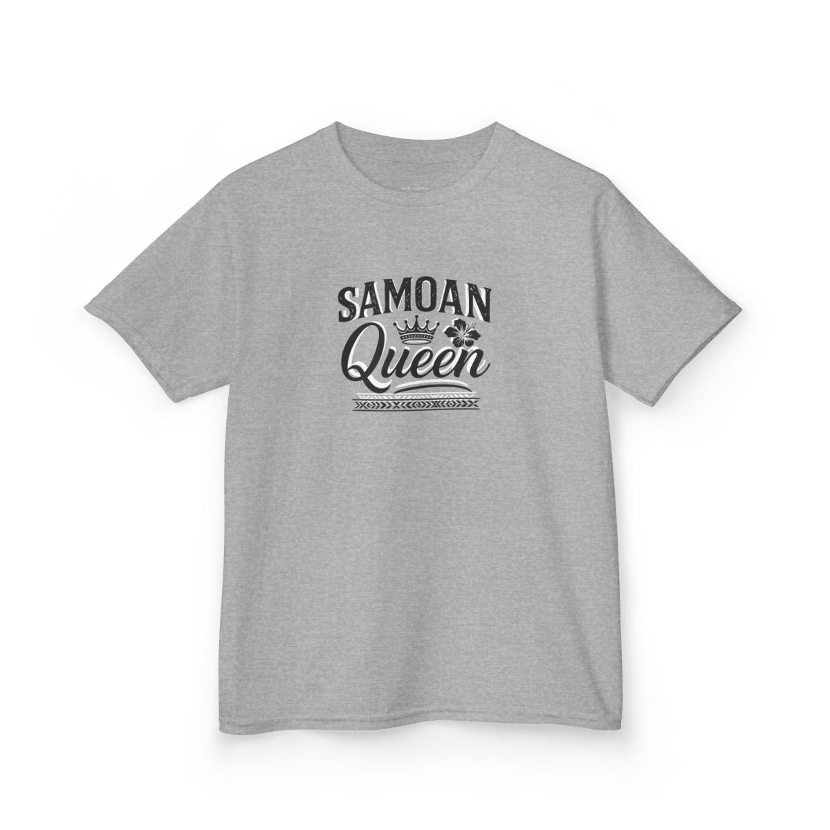 Kids unisex navy tee by Monster Digital featuring a Samoan Queen design, suitable for children.