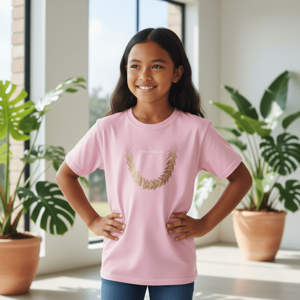 Ula Fala Brown kids tee, The Koko Samoa