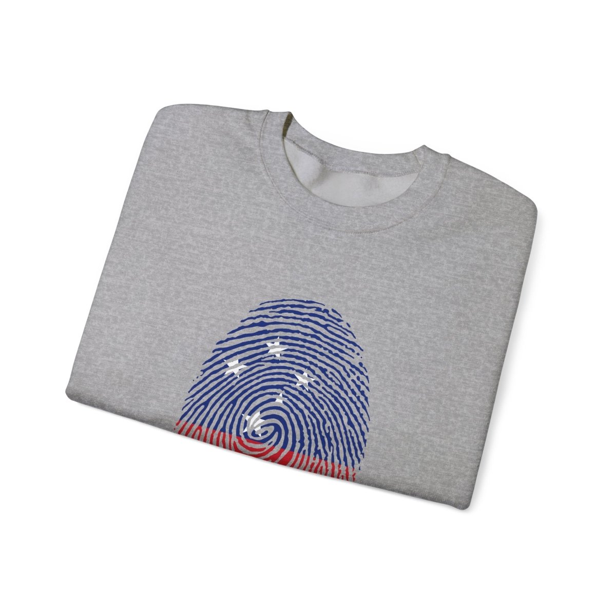 Unisex heavy sweatshirt featuring a monster digital design on ash-colored fabric, personalized with "My Identity" in the USA.