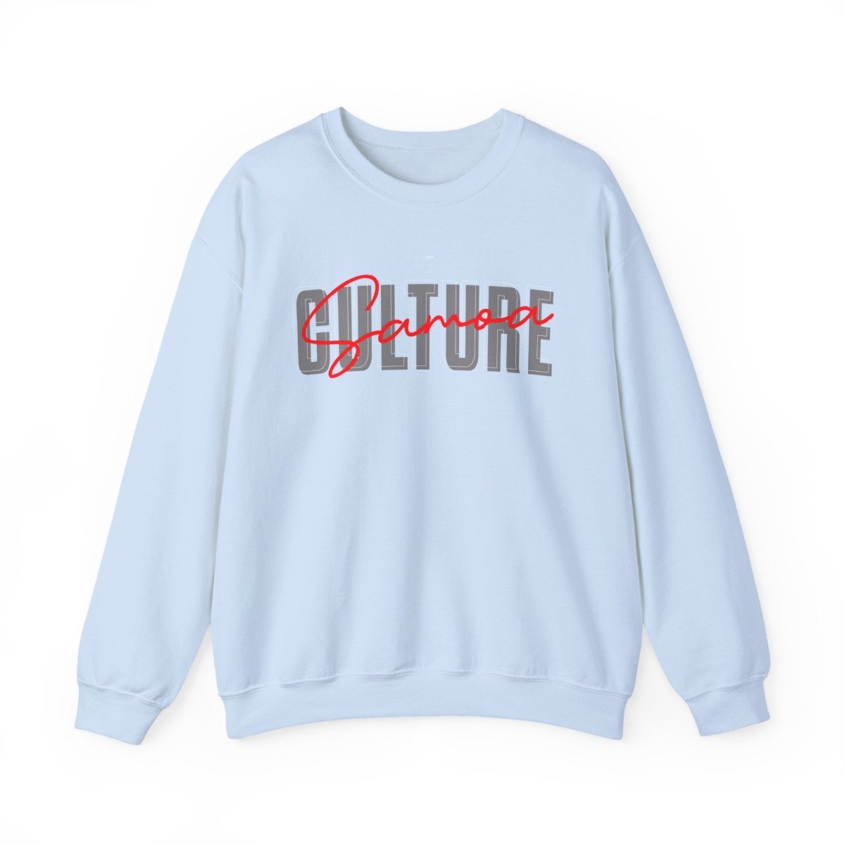 Unisex heavy sweatshirt featuring Samoan culture design, personalized print, in ash color,.