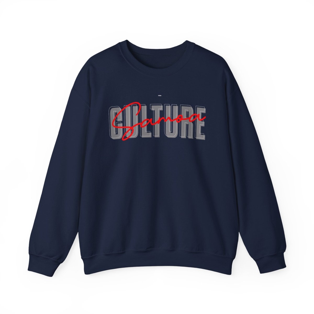 Unisex heavy sweatshirt featuring Samoan culture design, personalized, in ash color, suitable for casual wear.