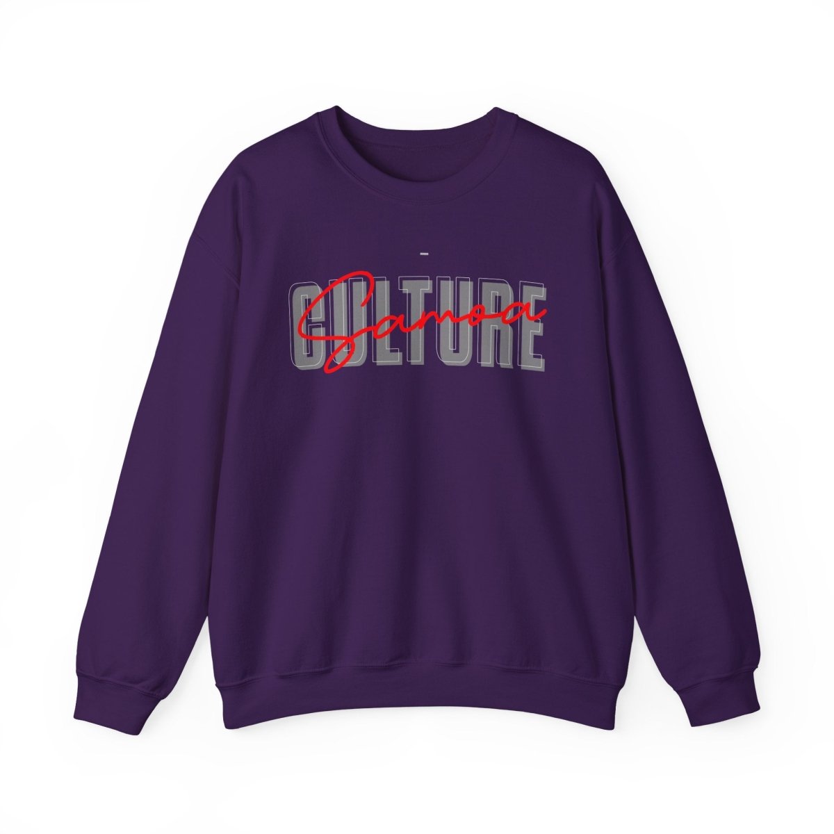 Unisex heavy sweatshirt with Samoan culture design, personalized, in ash gray, suitable for all genders.