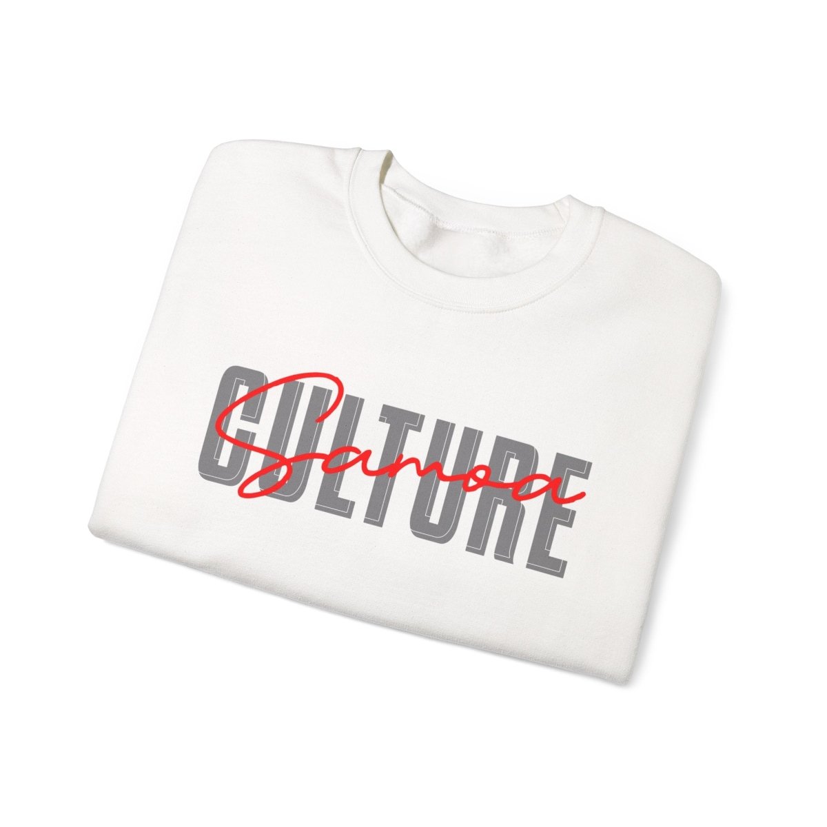 Unisex heavy sweatshirt featuring Samoan culture design, personalized print, in ash color,.