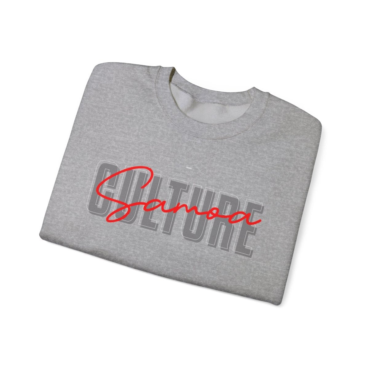 Unisex heavy sweatshirt featuring Samoan culture design, personalized, in ash color, suitable for casual wear