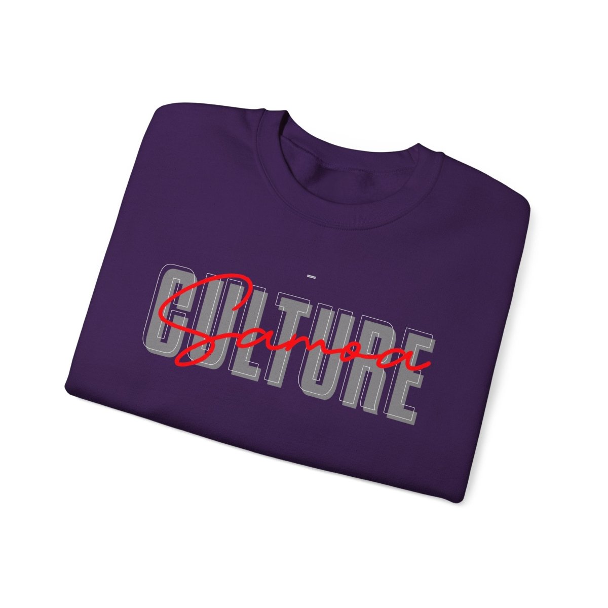 Unisex heavy sweatshirt featuring Samoan culture design, personalized, made by Printify, in ash color.