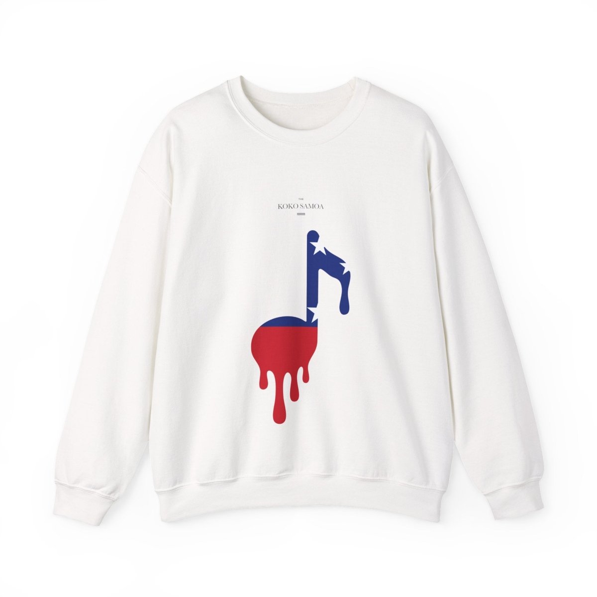 Unisex heavy sweatshirt by Monster Digital with Samoan note design, personalized, in ash color, suitable for casual wear.