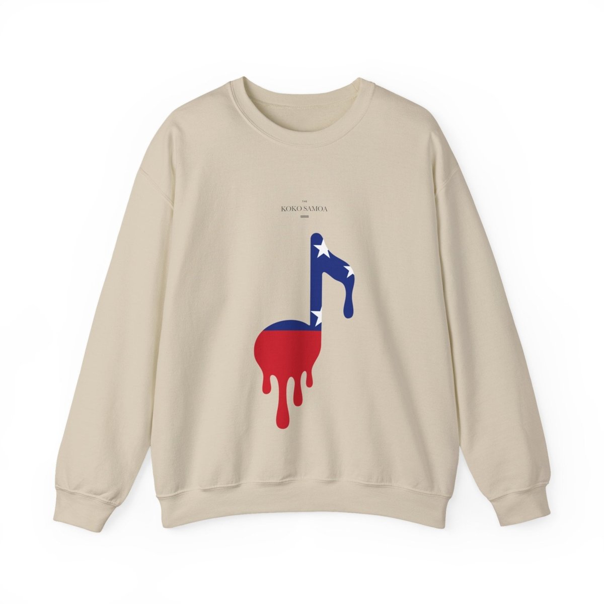 Unisex heavy sweatshirt by Monster Digital featuring a personalized Samoan note design in ash color.