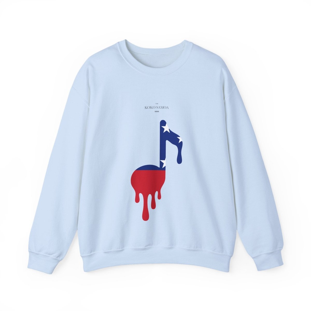 Unisex heavy sweatshirt by Monster Digital featuring a personalized Samoan note design in ash color.