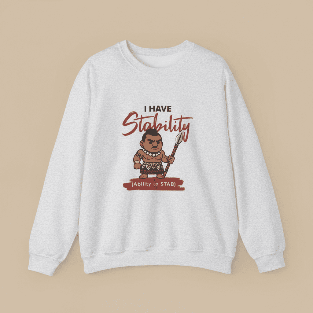Unisex Heavy Sweatshirt by The Print Bar featuring a monster digital print on ash-colored fabric, ideal for casual wear.
