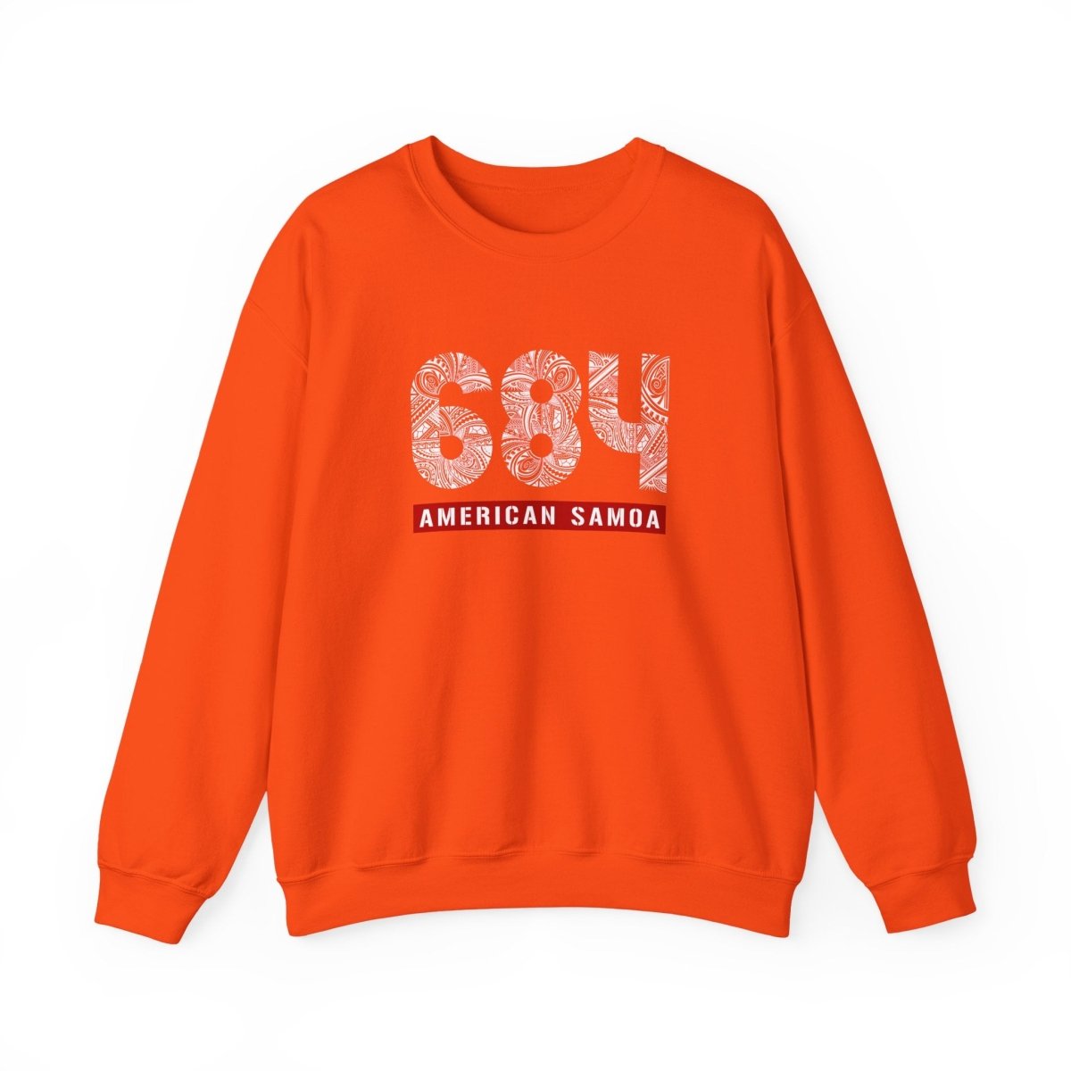 Unisex heavy sweatshirt by Monster Digital with American Samoa 684 design in dark heather, personalized USA print, casual fit.