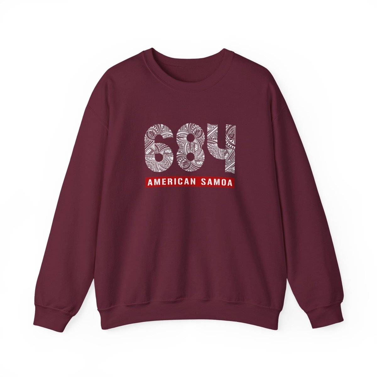 Unisex heavy sweatshirt by Monster Digital in dark heather with American Samoa 684 personalized design, casual and comfortable.